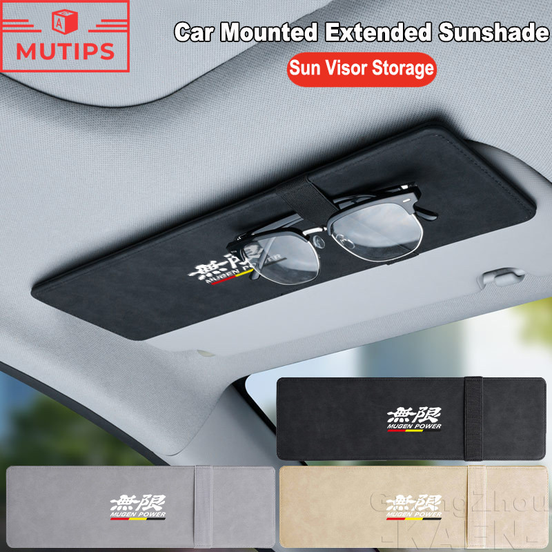 Honda Mugen ม่านบังแดดรถยนต์ ปรับได้ ผ้าคลุมหน้ารถ ม่านบังแดด คณะกรรมการขยาย คลิปจัดเก็บข้อมูล เหมาะ