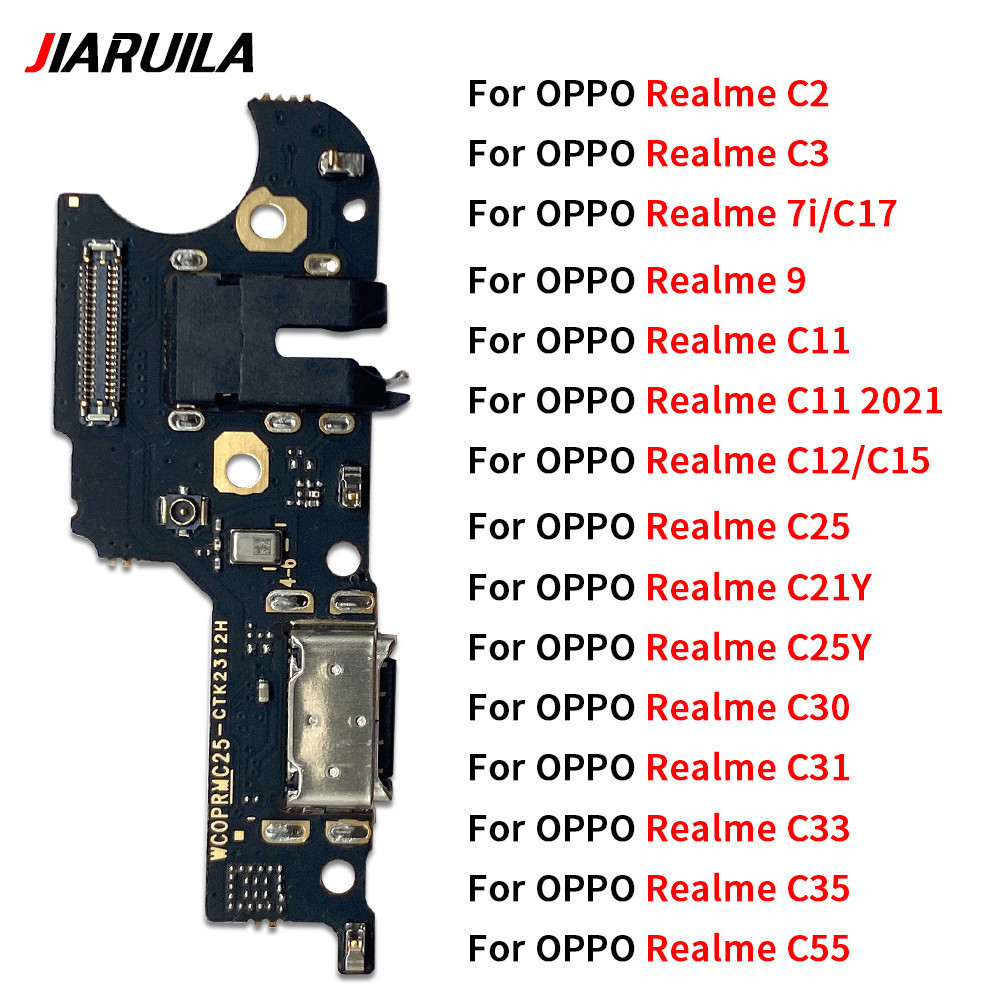 บอร์ดพอร์ตชาร์จ Usb แจ็คไมโครโฟน สายเคเบิลอ่อน สําหรับ Oppo Realme 7i C17 9 C2 C3 C11 2021 C12 C15 C21YC25 C25Y C30 C31 C33 C35 C55