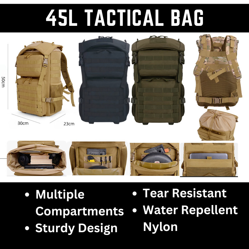 TonyaMall 45L High Grade Army Outdoor Tactical Backpack