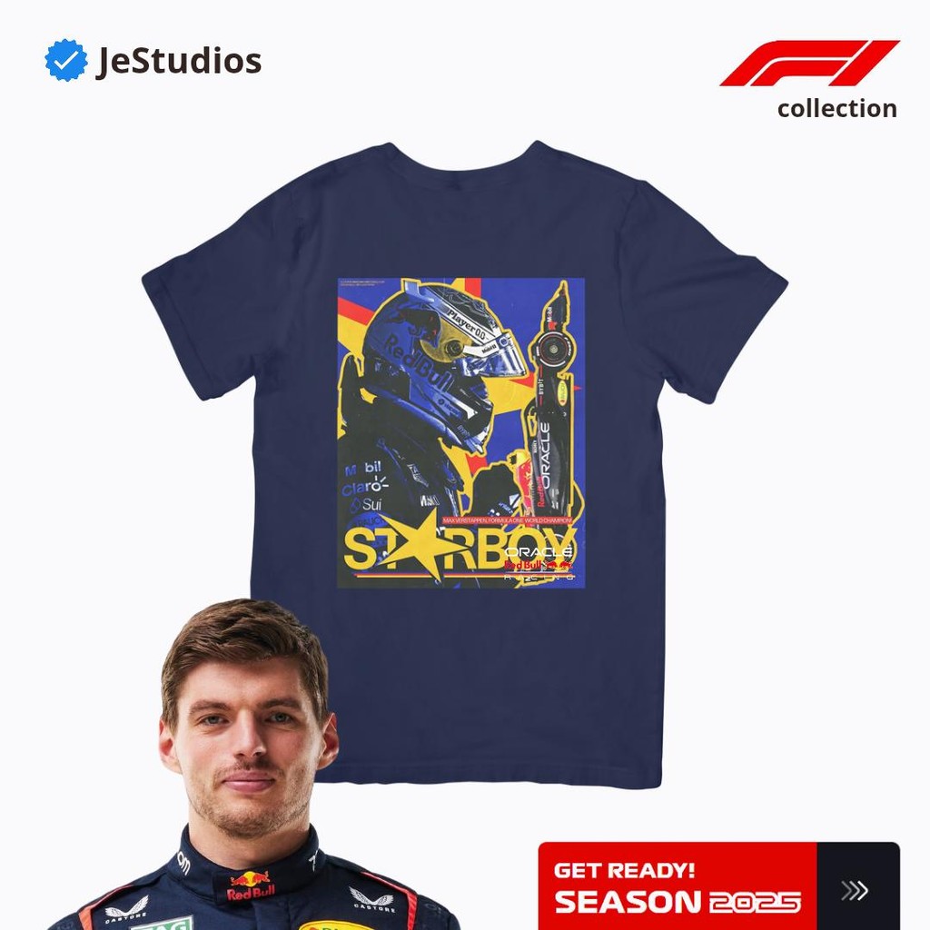 เสื้อยืด F1 Max Verstappen Starboy Redbull Formula 1