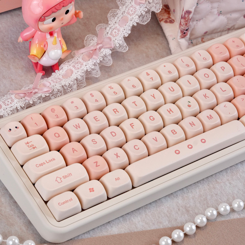 Orange Dot Keycaps ไทยภาษาอังกฤษ MOA โปรไฟล์สีชมพู Keycap DYE-SUB PBT ที่กําหนดเอง DIY สําหรับ MX คี