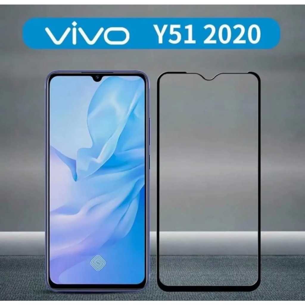 TEMPERED GLASS 5D 6D VIVO Y51 2020 FULL GLUE FULL COVER