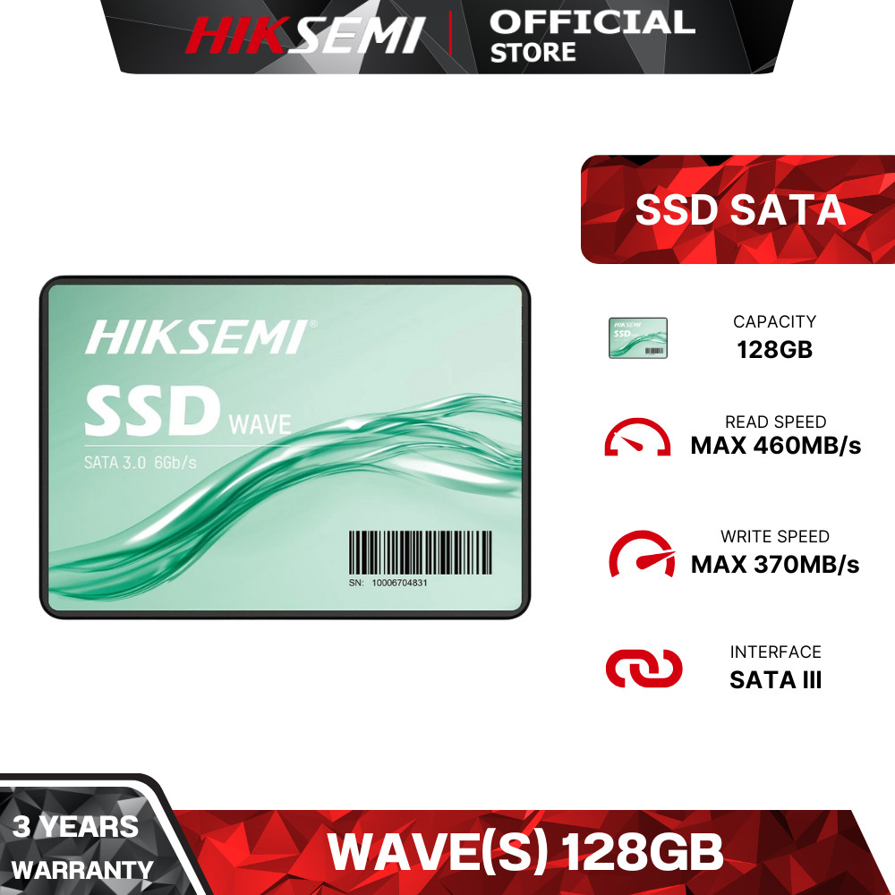 HIKSEMI SSD SATA WAVE(S) CONSUMER SSD 128GB SATA III R460MB/s W370MB/s WARRANTY 3 YEARS