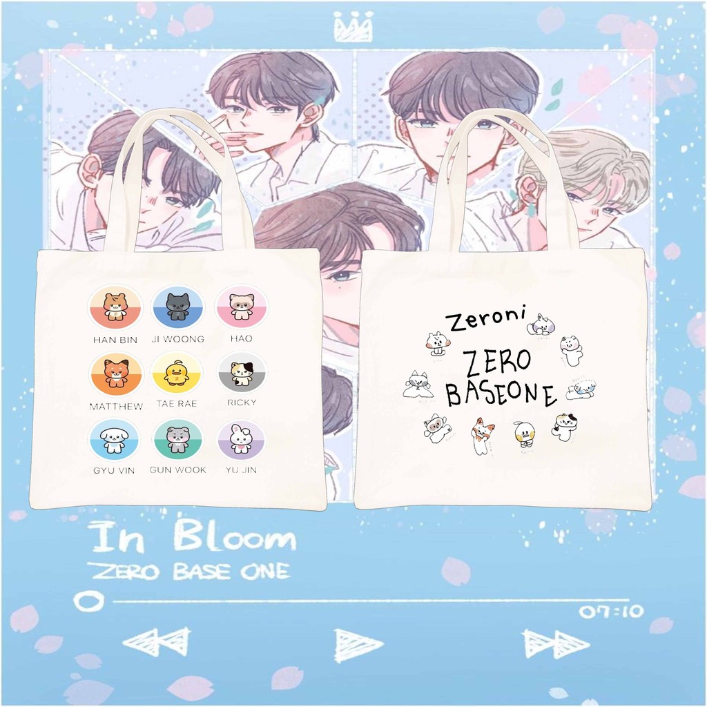 ZEROBASEONE Chibi Crew Bag – Pastel Canvas Fan Gift