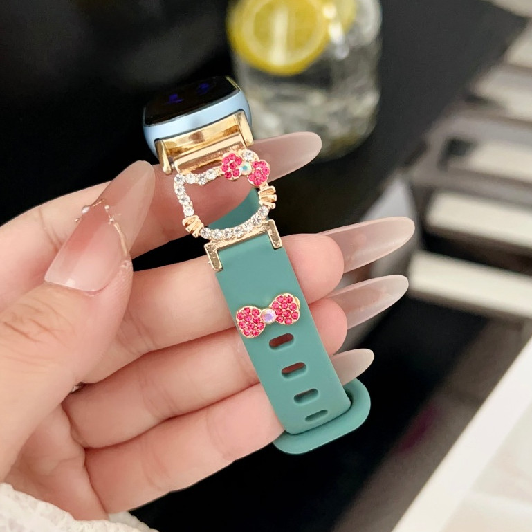 แมวน่ารักเพชรสายนาฬิกาสําหรับ mi band 10 สายสมาร์ท 10 สายเปลี่ยน mi band 8/mi band 9 สายรัดข้อมือ mi