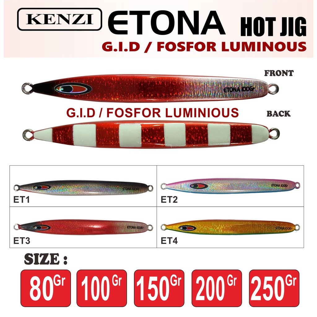METAL JIG KENZI ETONA 80gr 100gr 150gr 200gr 250gr HX