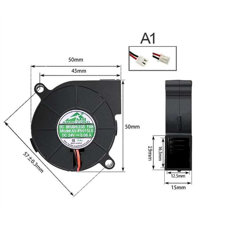 AV-F5015LS 5CM Turbo Blower 5015 Ultra Quiet Humidifier Fan 24V 0.06A