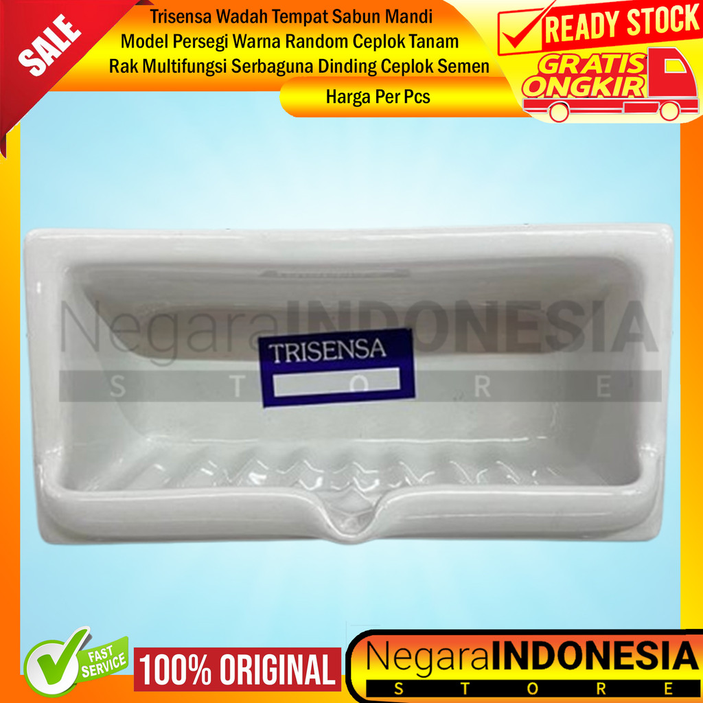 Trisensa ขนาด 11 ซม.X 22 ซม.ที่วางสบู่รูปสี่เหลี่ยมผืนผ้าที่วางสบู่ห้องน้ําสีสุ่มติดผนังเซรามิคซีเมน