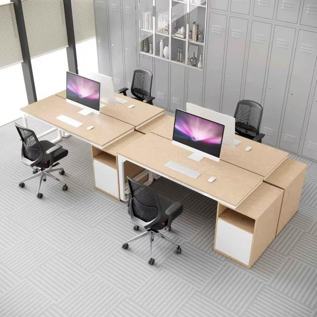 โต๊ะทำงาน ปรับได้ 120-160cm พร้อมเก้าอี้ โต๊ะคอม IKEA ใช้ในออฟฟิศ ลิ้นชักเก็บของหลายชั้น แผ่นหนาและข