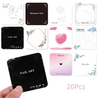 [เมย์บิวตี้] 20แผ่นกดบนเล็บด้านล่างดอกไม้แบบกระดาษแข็งภาพถ่าย ข้อเสนอ ทําด้วยมือเล็บปลอมเคล็ดลับศิลปะแสดงบัตรเครื่องมือทําเล็บ {ไทย}