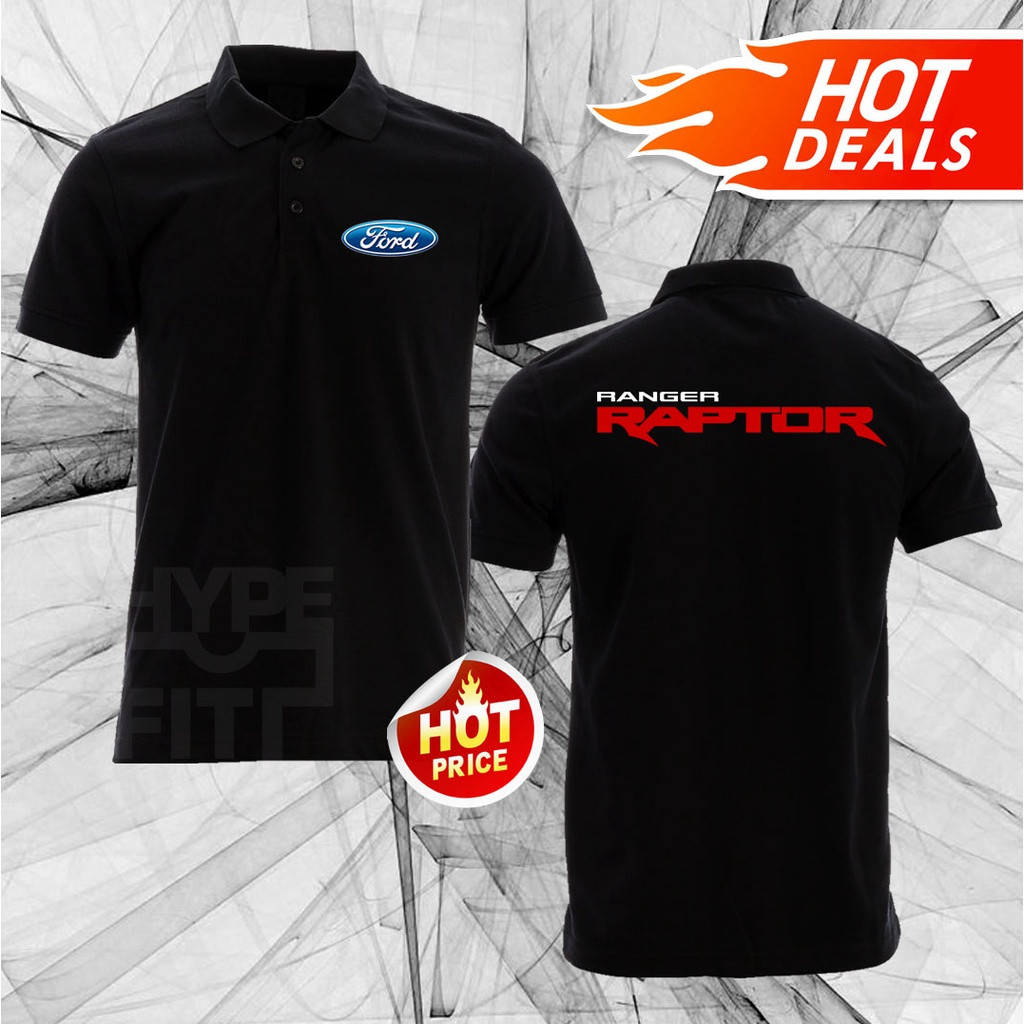 NEW Ford Ranger Raptor Logo Polo T-Shirt 220GSM Short Sleeve Cotton