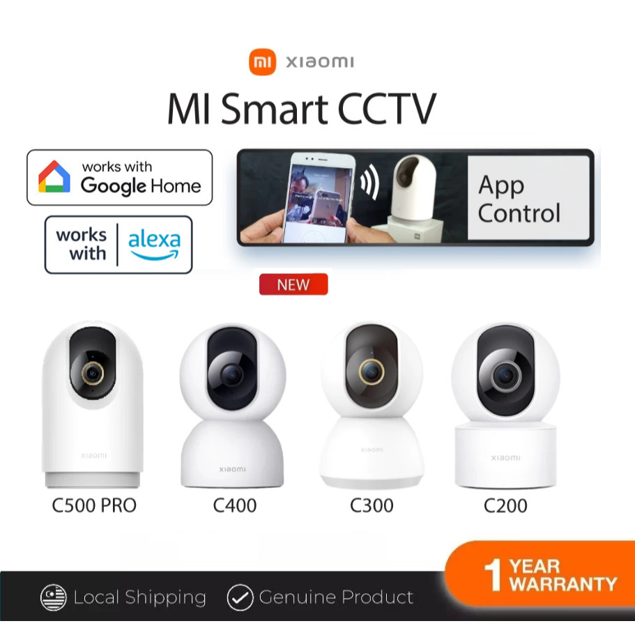 Xiaomi สมาร์ทกล้อง C Series C200/C300/C400/C500 Pro/C701 1080P/1666P ความละเอียด Home CCTV Security 