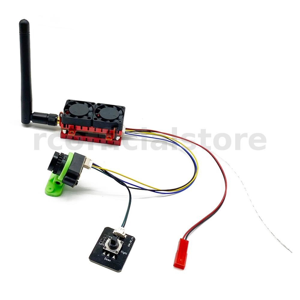 SLONWAKE 5.8G 48CH 5W FPV ชุดเครื่องส่งสัญญาณ 200mW 500mW 1200mW 5000mW ปรับ VTX พร้อม 1200TVL 2.5 มม.กล้องพัดลมระบายความร้อนคู่ไมโครโฟนในตัวสําหรับ RC Drone เครื่องบินยาวตั้งแต่