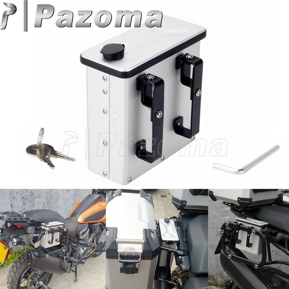 Pl 2.3L อลูมิเนียมกล่องเครื่องมือรถจักรยานยนต์ด้านขวากล่อง Mount กล่องสำหรับ Harley Pan America 1250