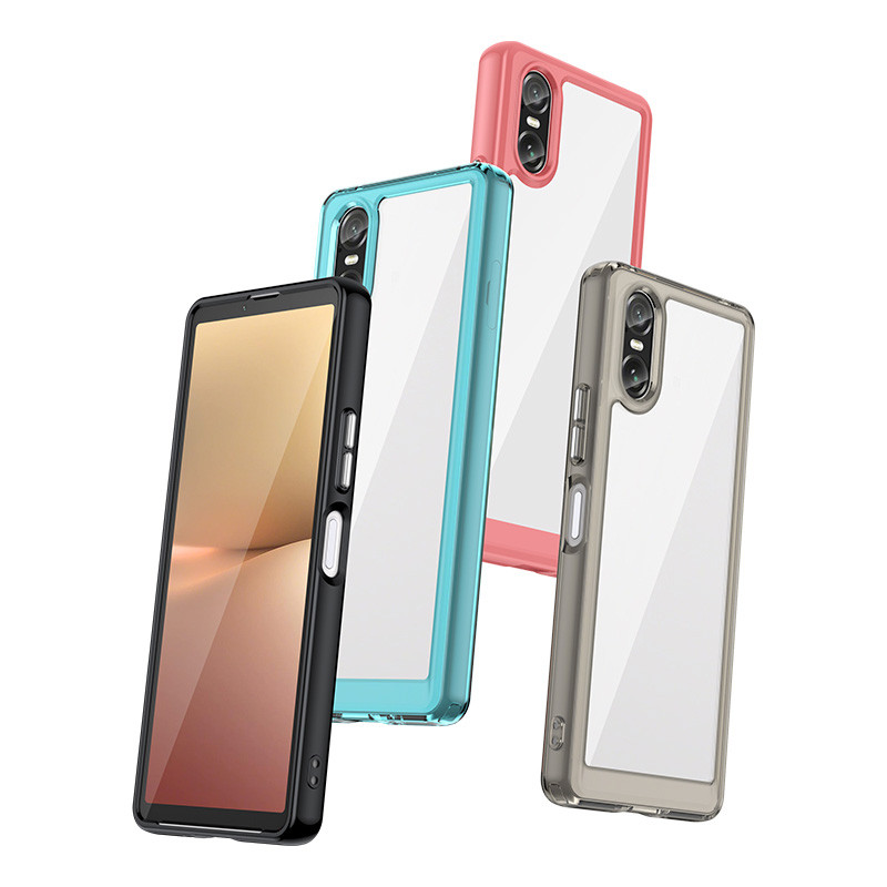 สําหรับ Sony Xperia 10 VI 1 VI 10 VI 5 VI 1 VI สีสันสดใส Clear Soft Edge Hard โปร่งแสงกลับกรณีฝาครอบ