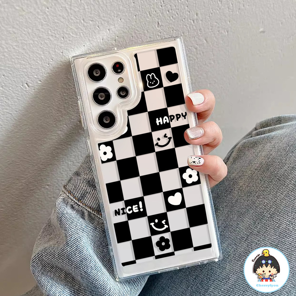 INS ตารางสีขาวพิมพ์เคสโทรศัพท์สําหรับ SAMSUNG S25 Ultra S25 S23 Ultra A53 5G A12 M12 A04 A04e ปกแข็ง