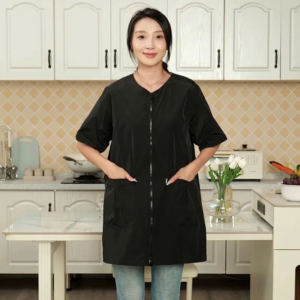 เสียงสะท้อนร้านตัดผมเสื้อผ้าทํางาน,ไม่ติดผมสั้น/แขนยาวร้านทําผมเครื่องแบบ,สากลโพลีเอสเตอร์ง่ายซิประบายอากาศช่างทําผมเสื้อคลุมร้านเสริมสวย - รูปที่ 5