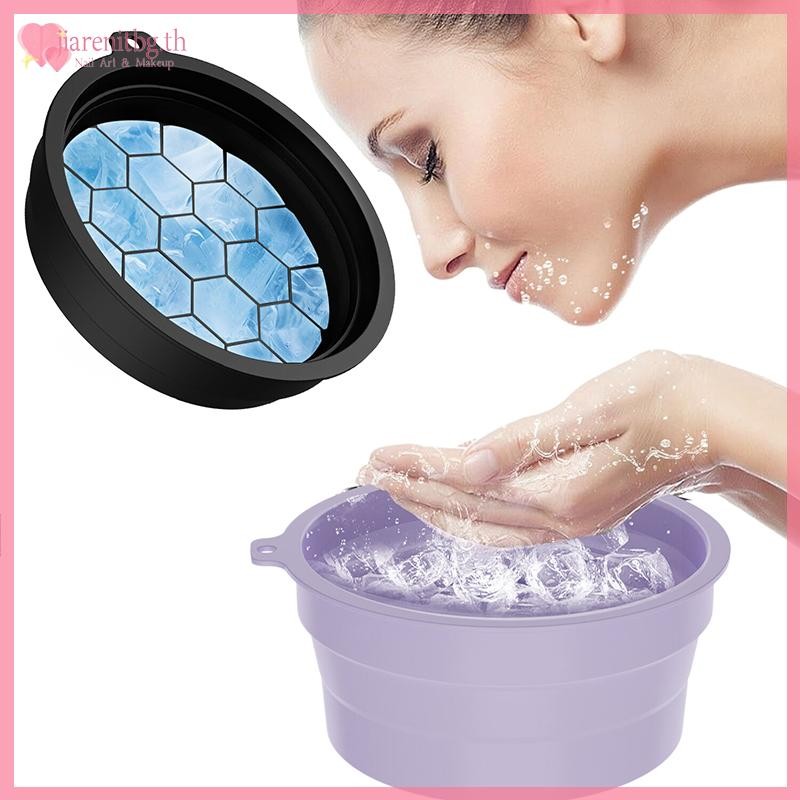 RENBG Protable Face Ice Bath Bowl สําหรับใบหน้า Plunge Dipping Face พับ Ice Facials อ่างล้างหน้าผิวหน้า Skin Care เครื่องมือสําหรับ Home Travel TH