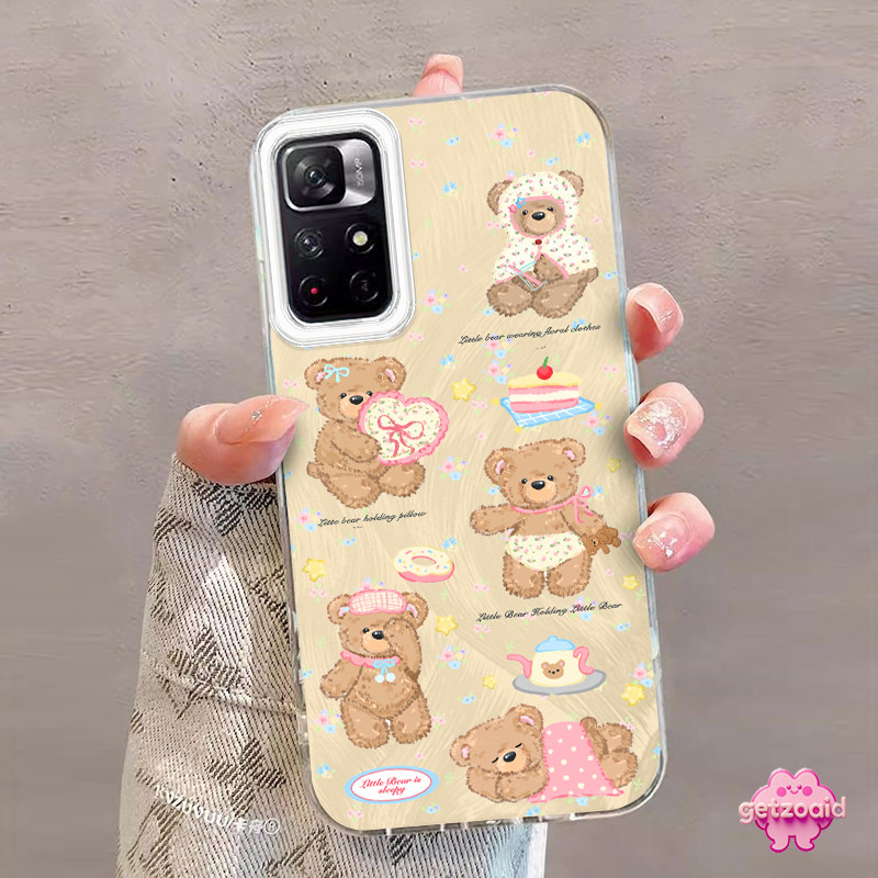 Redmi หมีขนม IMD โฮโลแกรม Feather กรณีแฟชั่นเหมาะสําหรับ Redmi หมายเหตุ 9A 9I 12 9C 13 13C 9 14 10S 