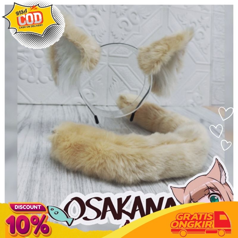 น่ารัก ostkana nekomimi อุปกรณ์เสริมหูเหมือนจริงที่คาดผมแมวคอสเพลย์อะนิเมะปาร์ตี้ฮาโลวีน eko nyan ที