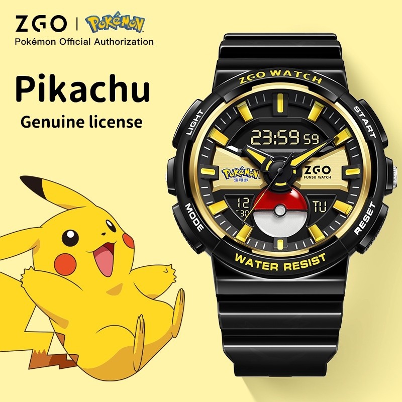 ZGO Pikachu Kids Watch แบบกันน้ำและดิจิตอล