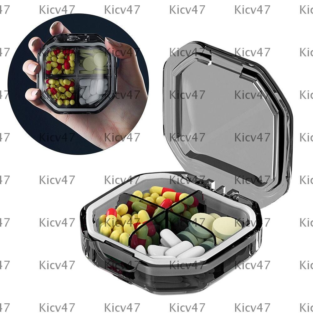 KICV กล่องยา Mini 4/6 กริด พกพารายสัปดาห์ กันฝุ่น Organizer