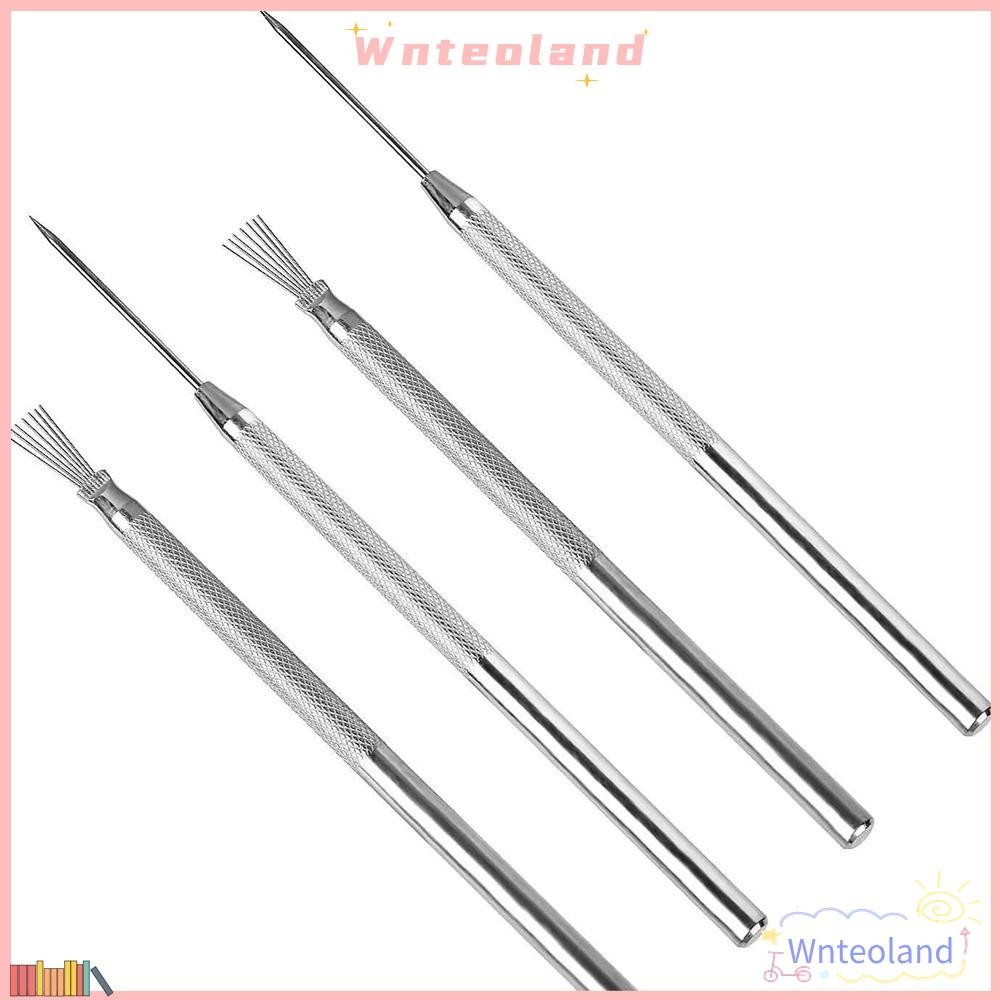 WNTEOLAND 1 ชิ้นเครื่องมือปั้นดิน,การสร้างแบบจําลอง Feather แปรงลวดเนื้อ, DIY เนื้อเครื่องปั้นดินเผา Polymer Ceramics 7 Pin แกะสลักเข็ม