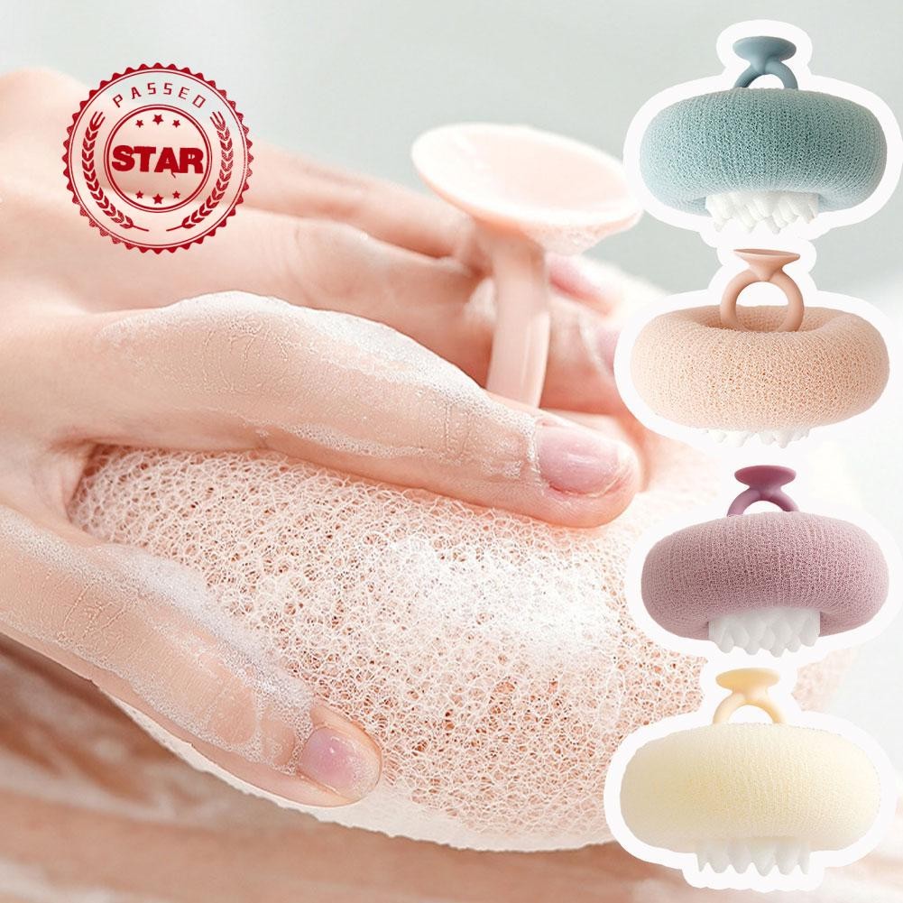 3d Bath Ball พร้อมถ้วยดูด Rich Foaming Bo Scrubber ลูกอาบน้ําฟองน้ําขัดผิว H7q2