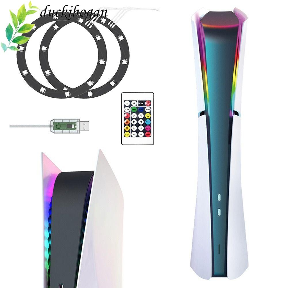 DUCQIHOGAN อุปกรณ์ตกแต่ง, แถบไฟแบบยืดหยุ่นบาง, ร้อนพร้อมเทป LED ระยะไกลสําหรับ PS5/PS5 /PS5 Slim Dis