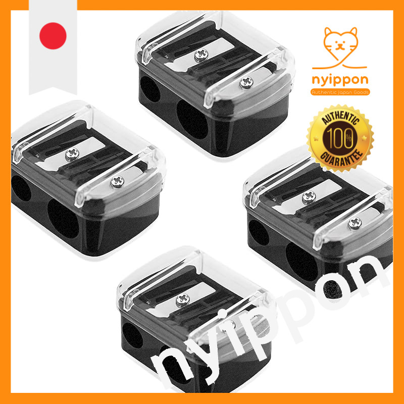 JUJUGO Eyeliner Sharpener [Set of 4] Eyebrow Pencil Sharpener Mini Pencil Sharpener 2-Hole Design fo