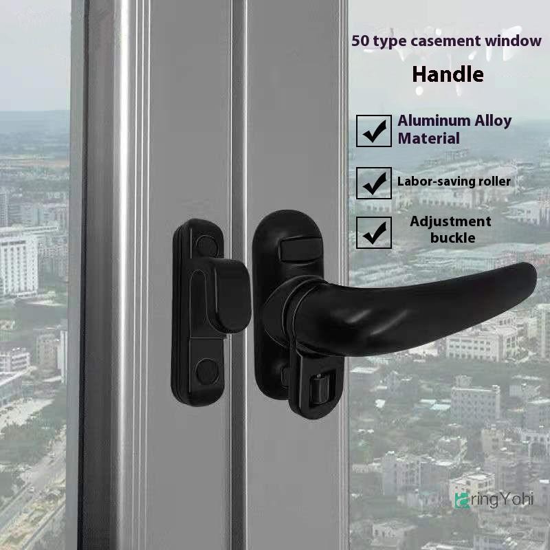 AringYohi] มือจับหน้าต่างอลูมิเนียมอัลลอยด์หนา Casement Window ที่จับเจ็ดตัวอักษรนอกหน้าต่างเปิดพร้อมที่จับล็อคใหม่