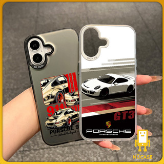🔥NüCase🔥ส่งจากไทย สีดำหรูหราซิลิโคนแข็งกรณีโทรศัพท์ โพorsche 911 for IPhone 13 15 7Plus 14 12 11 Pro MAX 7Plus X XR XS