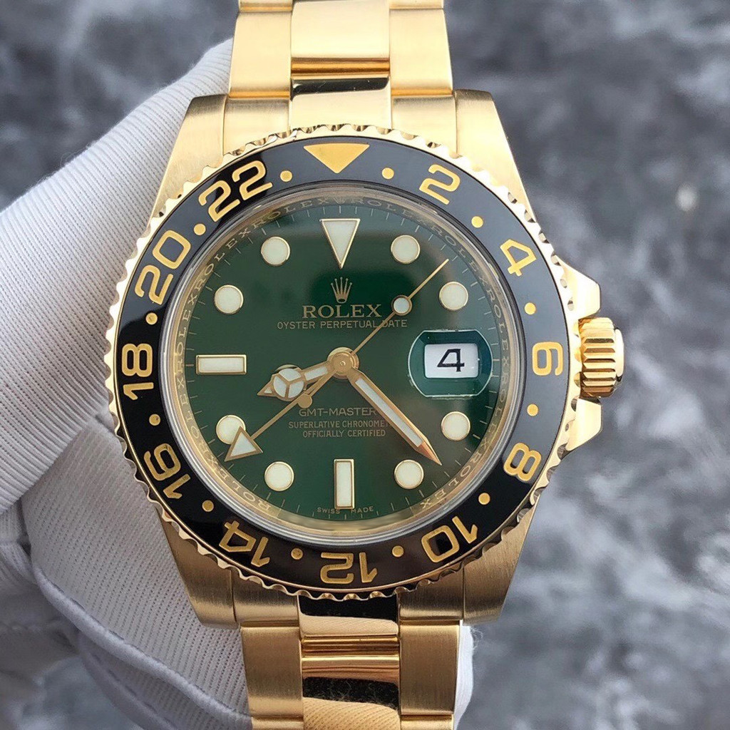 Rolex Mens Watch Greeny Type 18k Gold Watch Automatic Mechanical116718