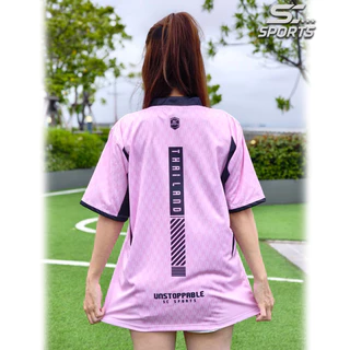 SC Sports เสื้อกีฬา พิมพ์ลายทั้งตัว คอวีตัด ใส่ วิ่ง เที่ยว หรือทำงานก็เท่ รุ่น PL-01-ชมพู-ดำ