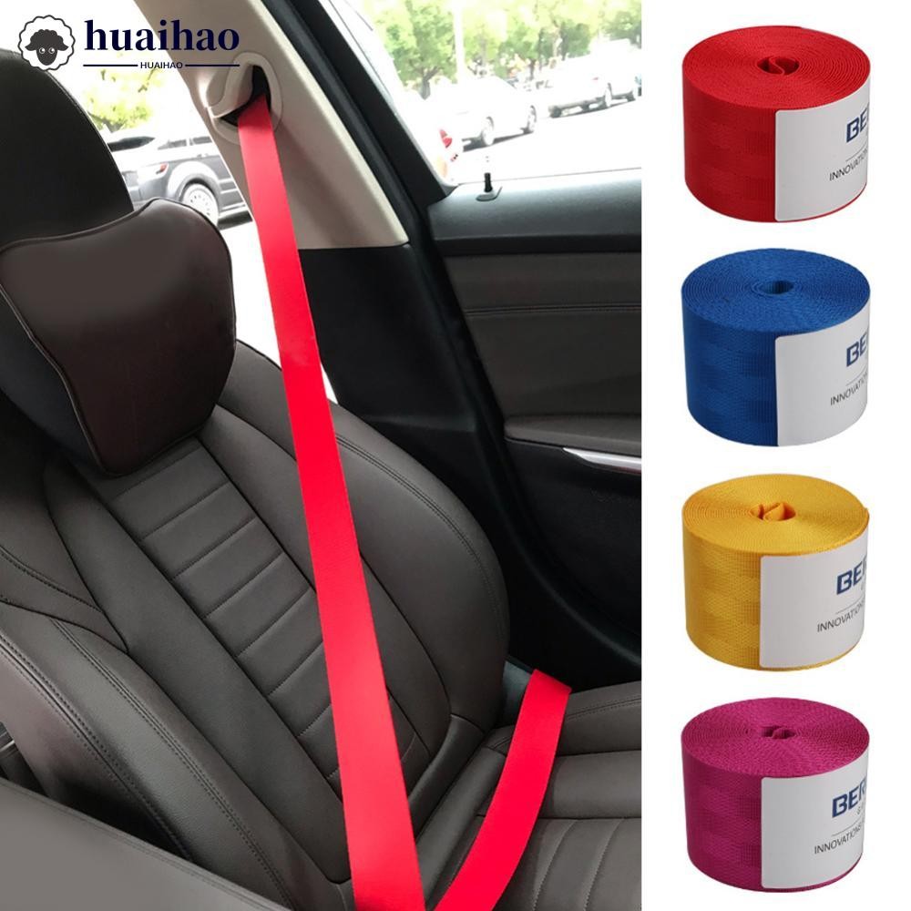 HUAIHAO 3.6M x 4.8 ซม.สีเข็มขัดนิรภัยเปลี่ยน Renewal Webbing ผ้า Racing เข็มขัดนิรภัยสายรัดการปรับเป