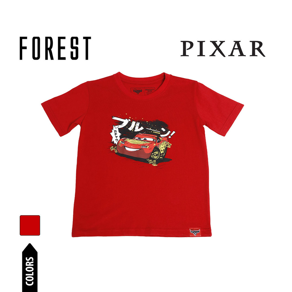 Forest Baju T เสื้อ Budak Lelaki Forest Kids x Disney Pixar Cars Short Sleeve Graphic Tee Kids - FWK
