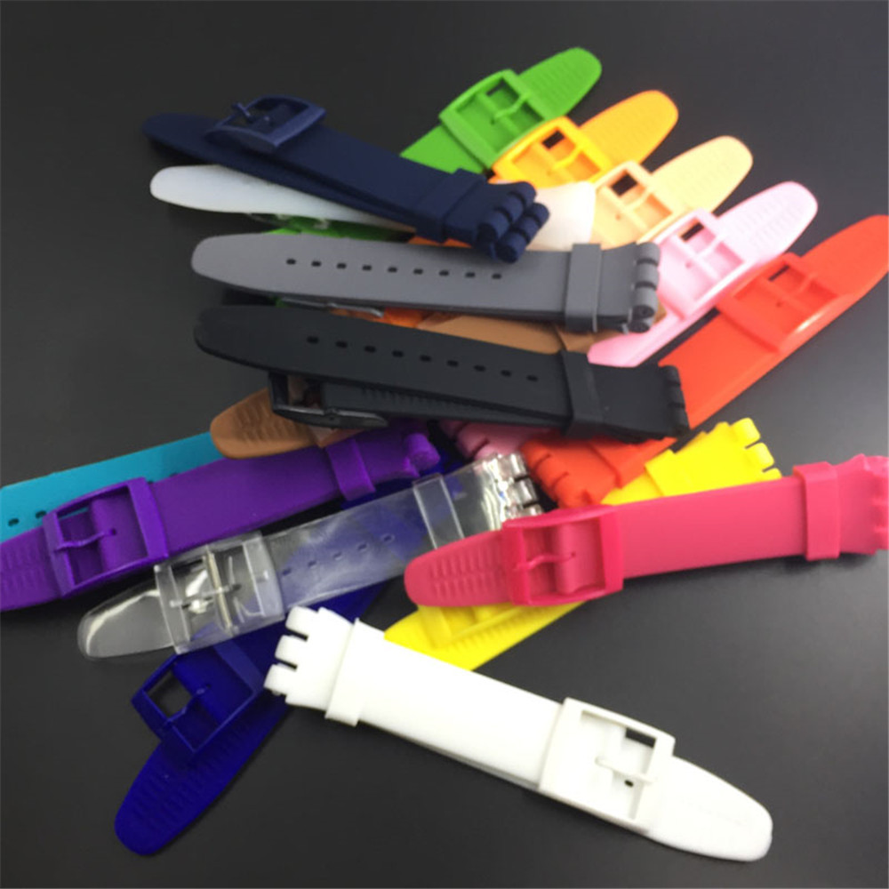 SWATCH 16มิลลิเมตร17มิลลิเมตร19มิลลิเมตร20มิลลิเมตรซิลิโคนอ่อนนุ่มสายที่มีสีสันสายนาฬิกาข้อมือสําหรับ ตัวอย่าง นาฬิกาวงเปลี่ยนนาฬิกาอุปกรณ์เสริมสําหรับผู้ชายผู้หญิงนัก