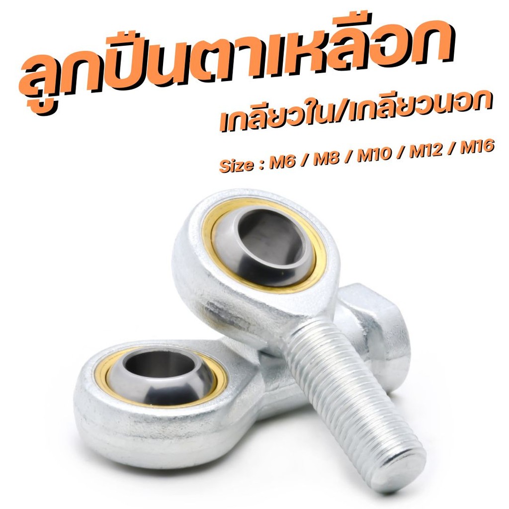 ลูกปืนตาเหลือก ตาไก่  เกลียวใน/เกลียวนอก ขนาด M6-M16 #AO-0014