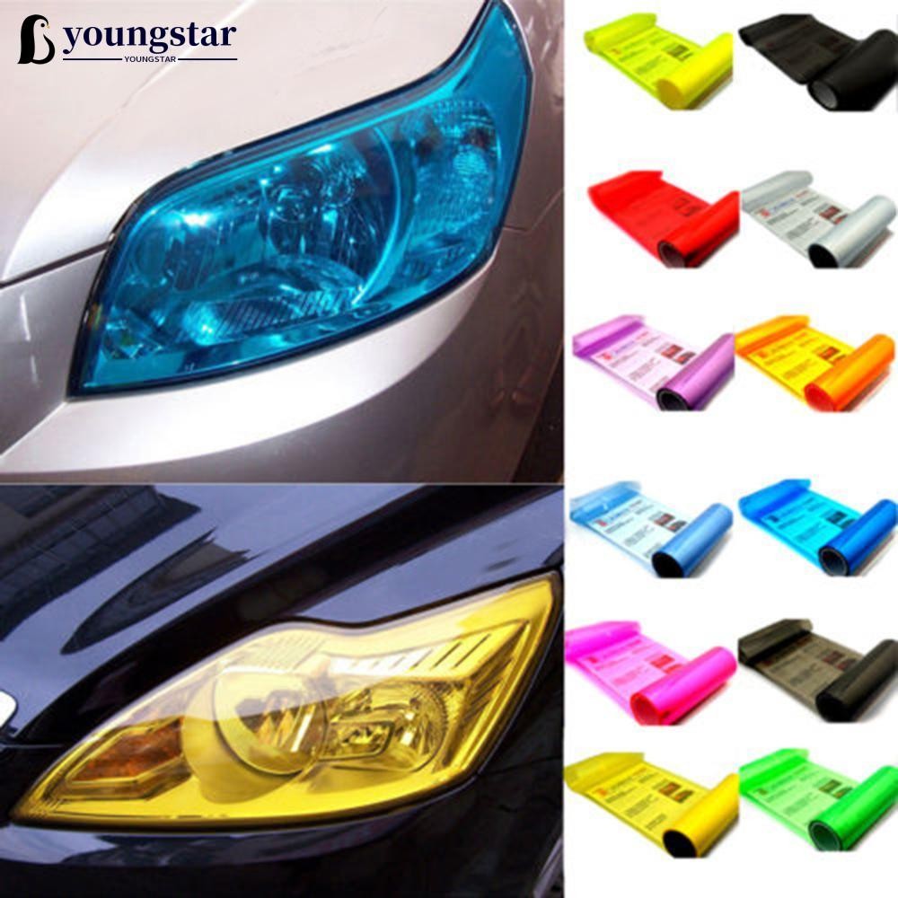 YST 30*60 ซม./30x100 ซม. ไฟหน้ารถสติกเกอร์ Tint ฟิล์มไฟท้ายไวนิลหมอก Light Wrap