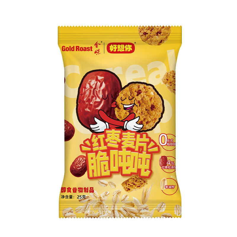 Golden Flavour X Haoxiangyou Co-Branded Dates ข้าวโอ๊ตกรอบ Tons Mellow Non-Fried Instant Dry Eat Mil