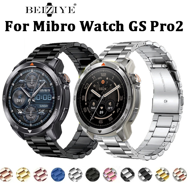 สายสแตนเลสสําหรับ Mibro Watch GS Pro2 สายโลหะสําหรับ Mibro Watch GS Pro 2 สร้อยข้อมือ