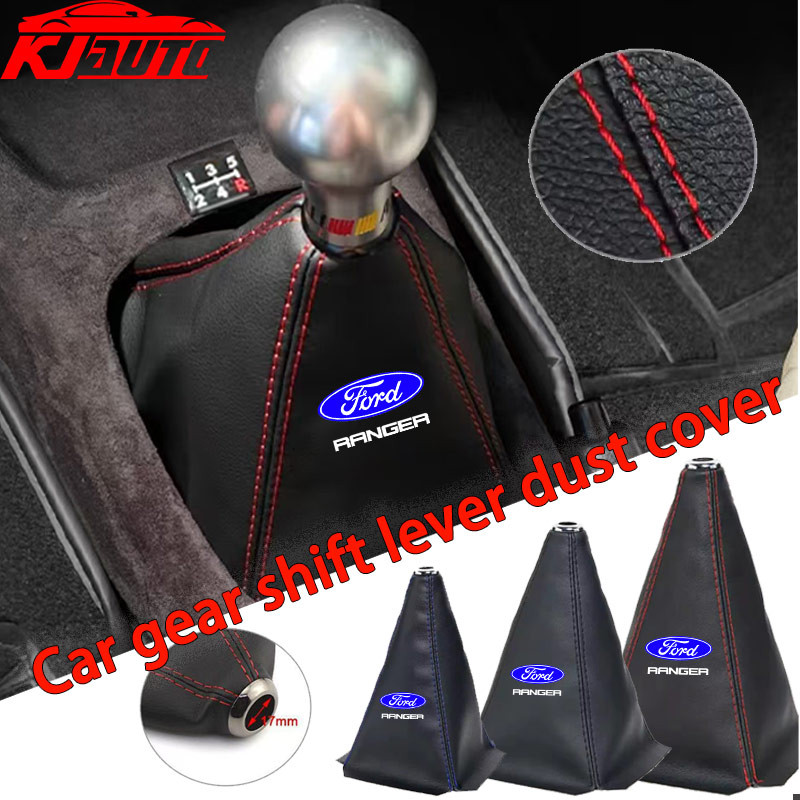 Ford Ranger เกียร์รถเกียร์Shift Knob Cover Shifter Bootฝุ่นPUหนังกันน้ําFitสําหรับส่วนใหญ่คู่มือ/รถยนต์สําหรับForr Ranger T6 T7 T8 T9 อุปกรณ์ตกแต่งภายใน