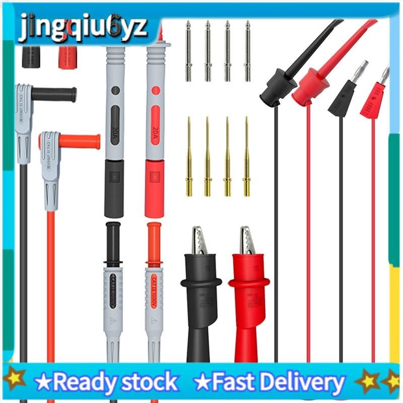 J & UP1308B 18PCS Test Lead Kit 4MM Banana Plug Test Hook Cable เปลี่ยนมัลติมิเตอร์ Probe คลิปจระเข้