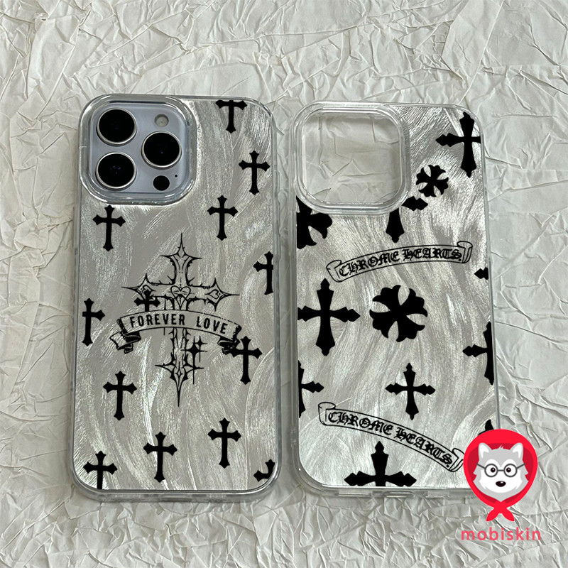 เส้นด้ายขนนกสีเงิน สวยมาก ส่งจากไทย คริสต์สัญลักษณ์ for iPhone 16 15 14 plus เคสไอโฟน 13 12 11 PRO MAX X XS MAX XR 7/8P