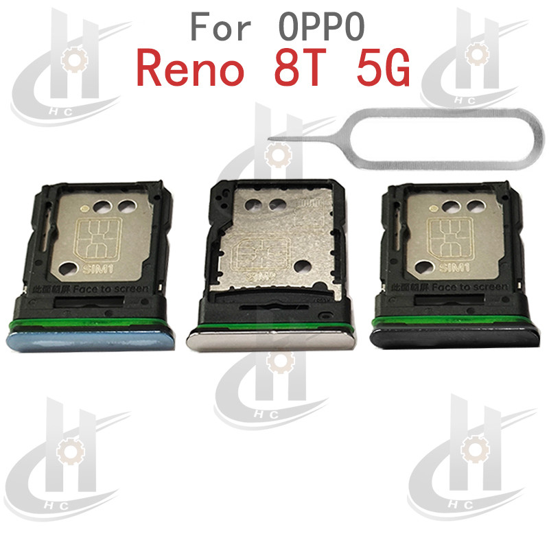 สําหรับ OPPO Reno 8T 5G ซิมการ์ดถาดผู้ถือผู้ถือบัตร Reader SD Slot อะแดปเตอร์อะไหล่