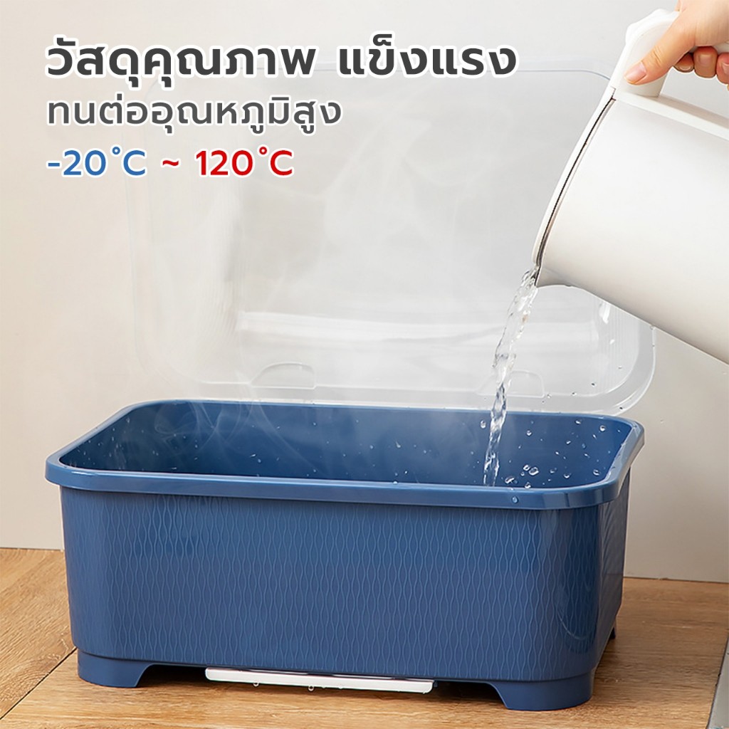 กล่องเก็บจาน ที่คว่ำจานกันฝุ่น dish rack สำหรับเก็บจาน ถ้วย เก็บช้อนและตะเกียบ เก็บจานชามสูงสุด30ใบ มีฝาปิด Hima life ราคา ถูกที่สุด ดีลบีเคเค แกลเลอรีภาพที่ 7