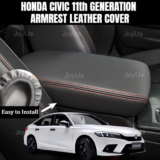 Honda Civic (2022-2026) ฝาครอบหนังที่เท้าแขนรุ่นที่ 11 Honda Civic FE อุปกรณ์เสริมฝาครอบที่วางแขน