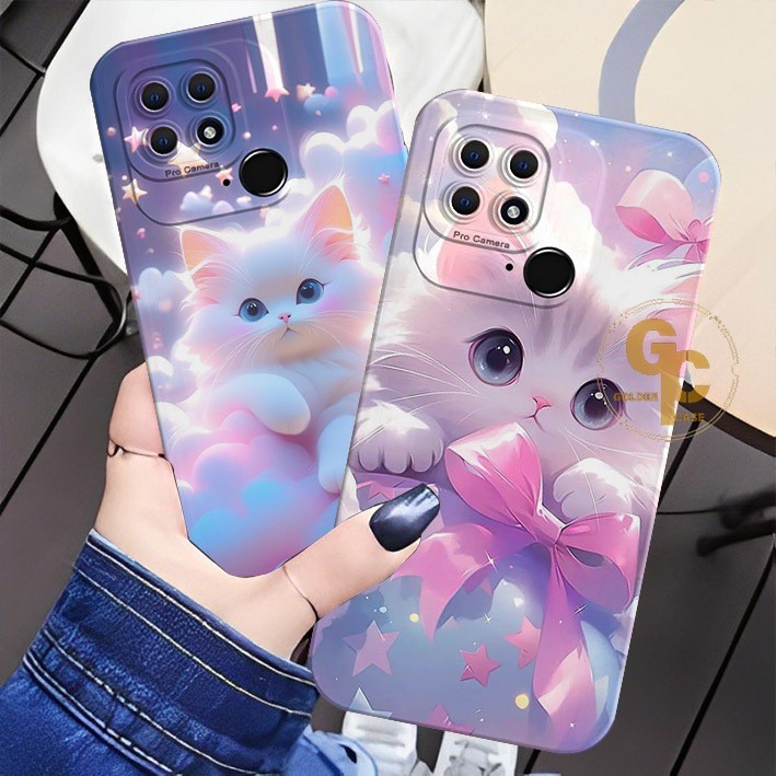 [GC08] เคส Xiaomi Poco C40 / Redmi 9C / Redmi 10A / Redmi 9A / Redmi 10C CUTE CAT Motif - เคสอินเทรน