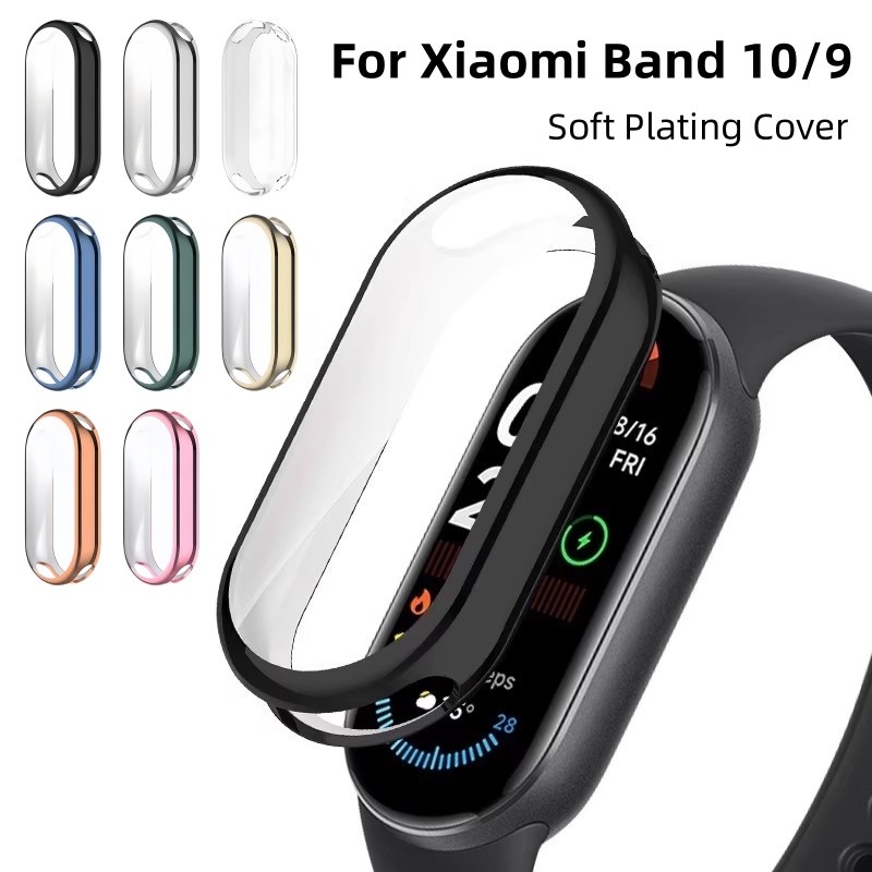 เคส TPU แบบนุ่มสําหรับ Xiaomi Mi Band 10 9 NFC คลุมทั้งหมดปกป้องหน้าจอชุบสําหรับ Mi Band 10 9 Smartw