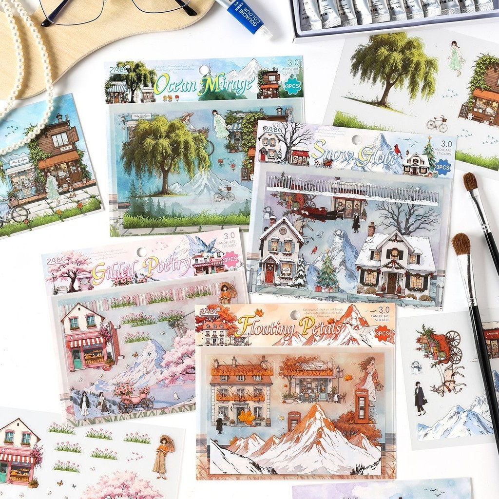 3D สติกเกอร์ฉาก DIY 3D ภูมิทัศน์สติกเกอร์เด็กน่ารักสติกเกอร์สําหรับแล็ปท็อปขวดน้ําโทรศัพท์ Make Your